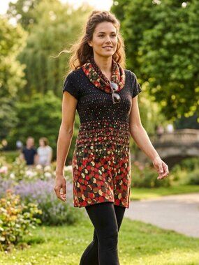 Papillon Polka Dot Short Sleeve Sweater Dress